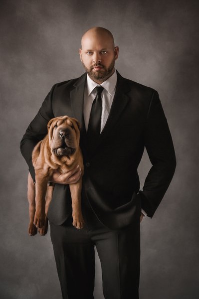 Portrait of a Man and His Dog