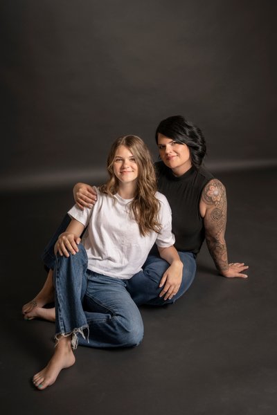 Mother & Daughter Casual Studio Photo