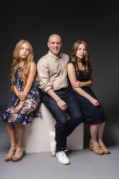 Dad and Daughters Studio Photos