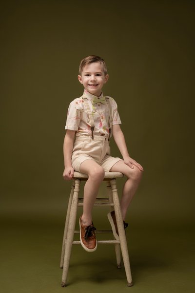 Dapper Little Boy Studio Portrait