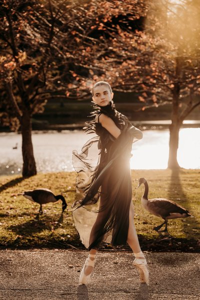 Black Swan Ballerina at Forest Lawn Cemetary