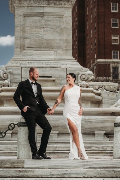 Fashion Engagement Session Niagara Square Buffalo NY