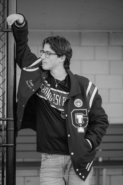 Casual high school baseball senior photos