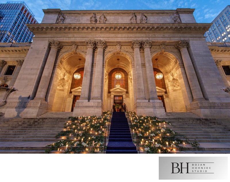 New York Public Library Wedding Grand Entrance Steps 1