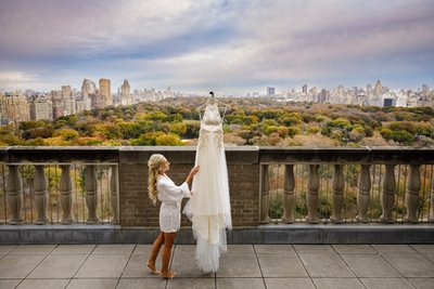 Bride On Terrace Of The New York Athletic Club