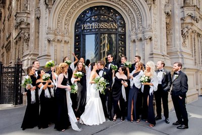 NYAC Wedding Bridal Party In Front Of Petrossian