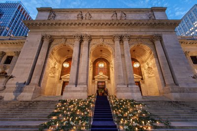 New York Public Library Wedding Grand Entrance Steps 1