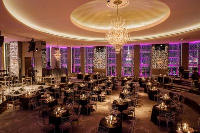 Rainbow Room with a view of the Empire State building 