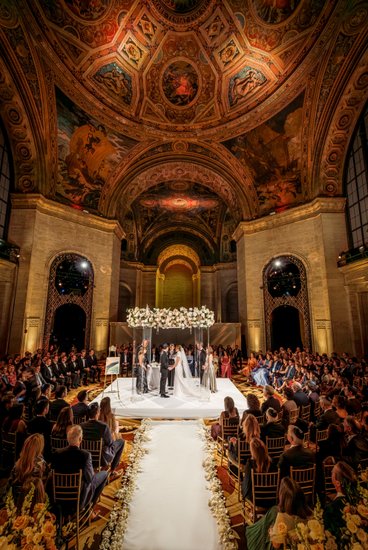 Cipriani 25 Broadway Wedding Couple Under the Chuppah