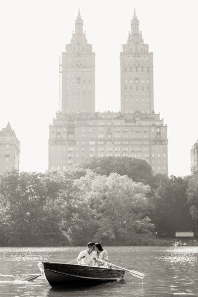 New York City Engagement Session Central Park Boat