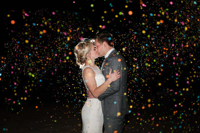 Bride Groom Confetti Photo