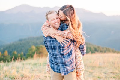 colorful mountain engagement session