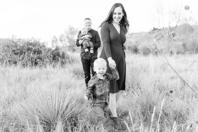 black white family photograph