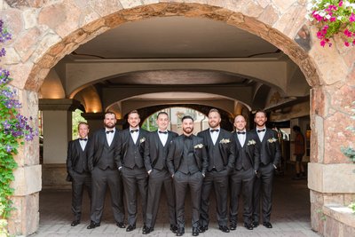 sonnenalp vail wedding groomsmen 