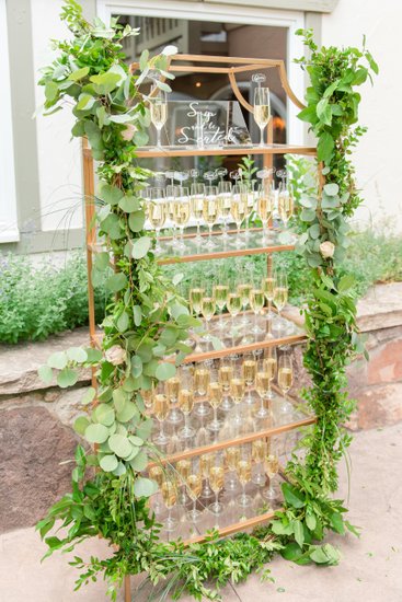 champagne wall rocky mountain bride