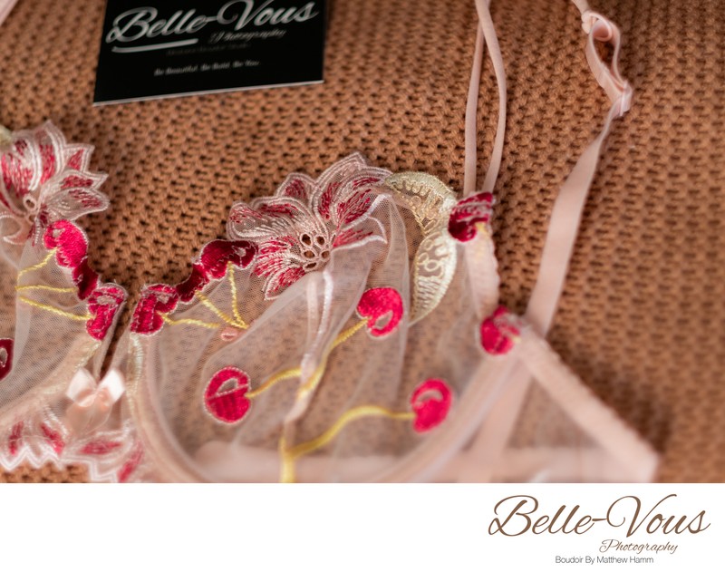 Blush Bloom balconette embroidery detail