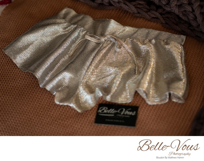 Bras N Things Gold shorts – angled view