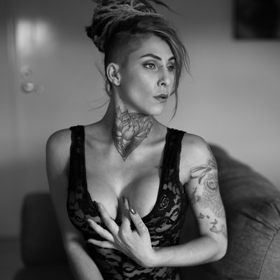 Sexy Boudoir Portrait Of A Woman With Tattoos