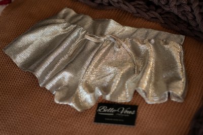 Bras N Things Gold shorts – angled view