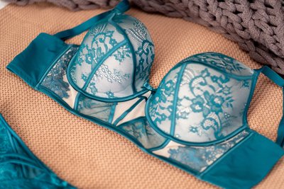 Bras N Thing Teal Lace Balconette | 12G