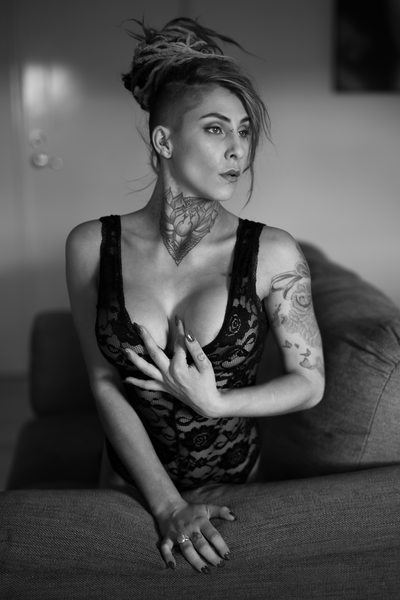 Sexy Boudoir Portrait Of A Woman With Tattoos