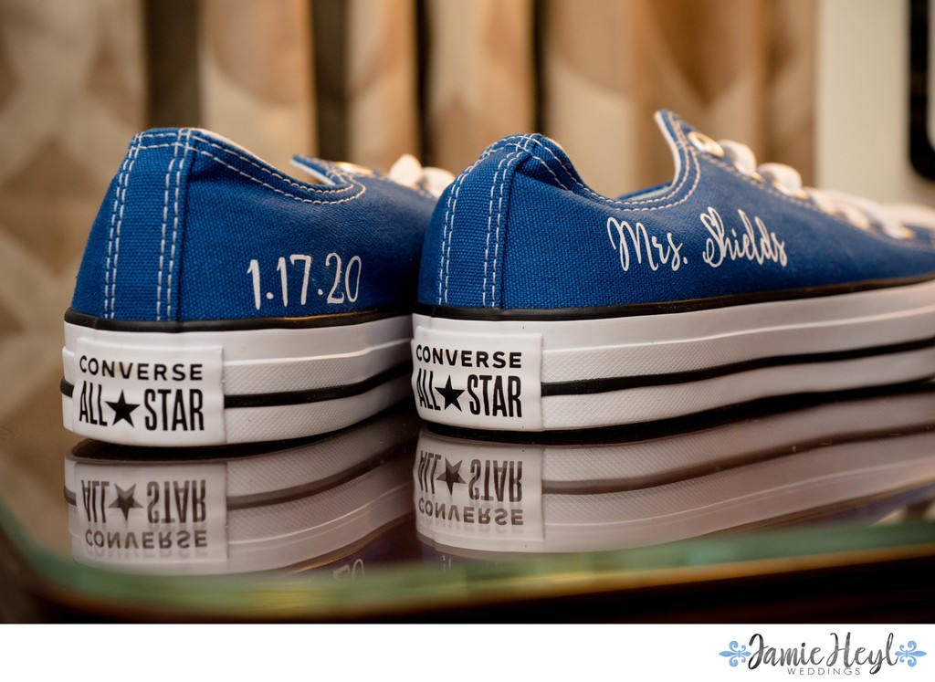 Blue Converse Wedding Shoes