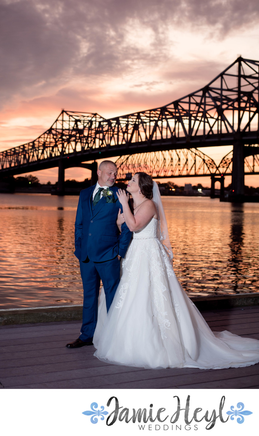 Sunset Wedding Photo Morgan City Riverfront