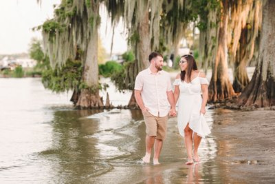 Beach engagement photos in Morgan City