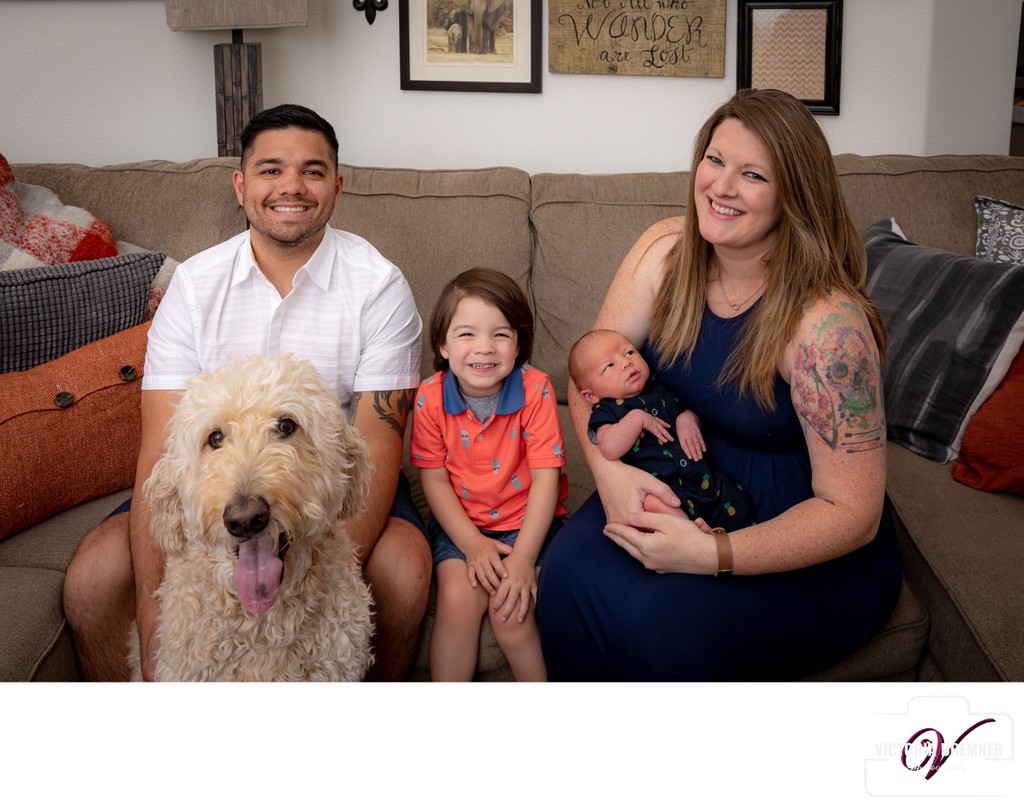 Family Portraits with Pet on location in Las Vegas