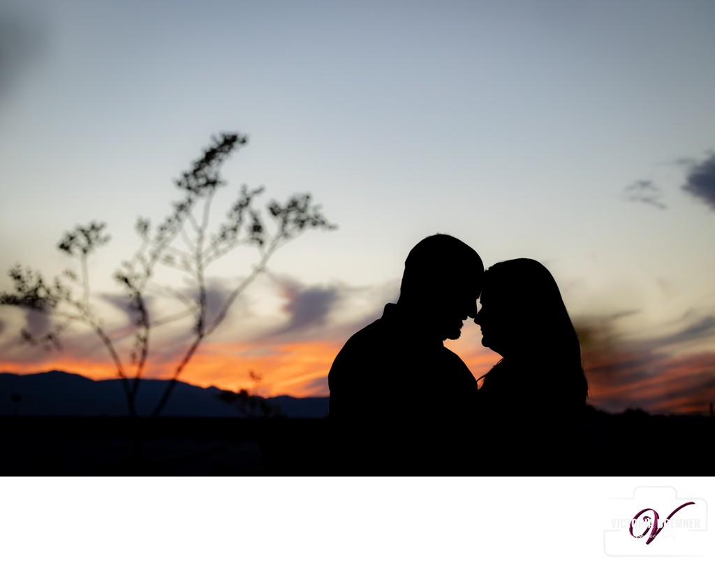 Engagement Photo silhouette sunset photography Las Vegas