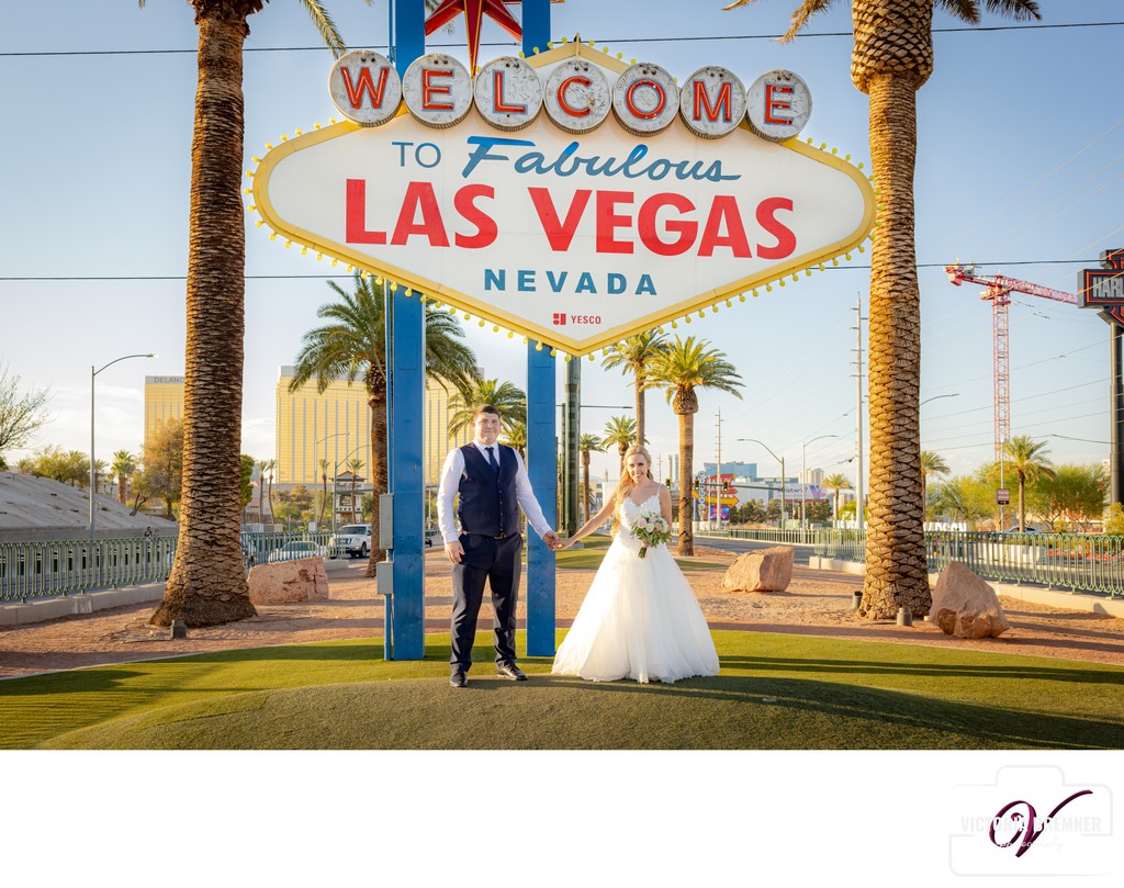 Destination wedding elopement Las Vegas Sign photograph