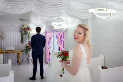 First look for wedding elopement las vegas bride 