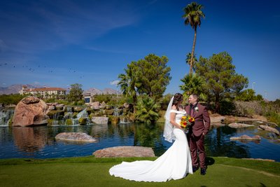 Angel Park Golf Course Wedding Portrait Bride Groom