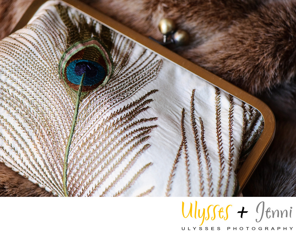 Peacock Feather Bridal Clutch