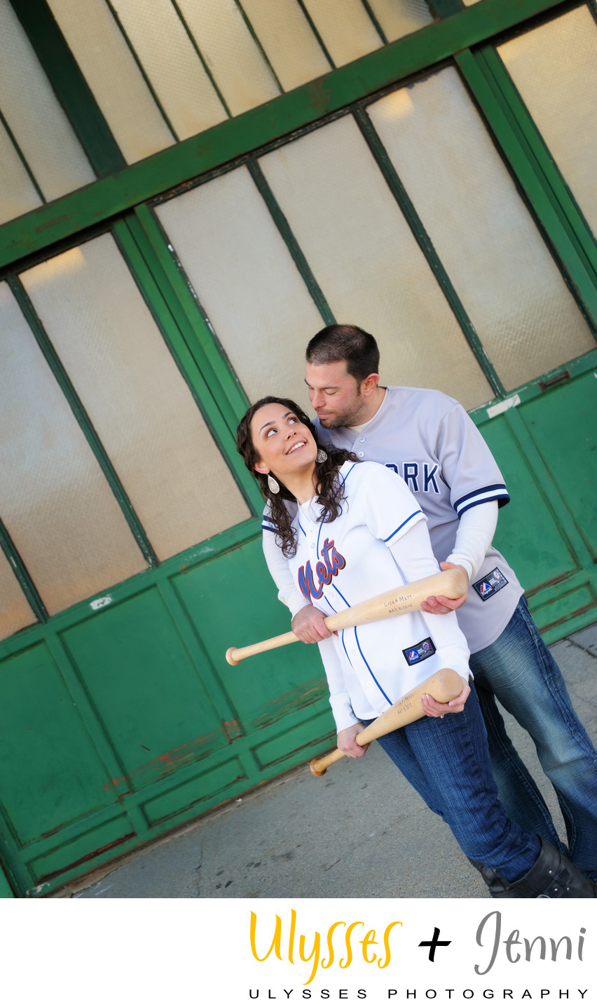Engagement Photo Baseball Fans