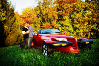 Engagement Photo Hot Car Hudson Valley