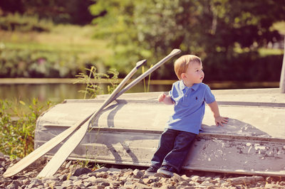 Little Boy Portrait with Boat