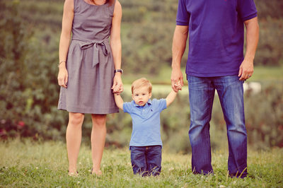 Boy Portrait with Parents in Field