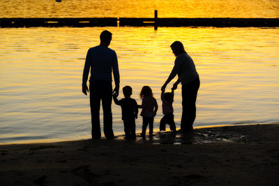 Waterfront Sunset Family Portrait Children