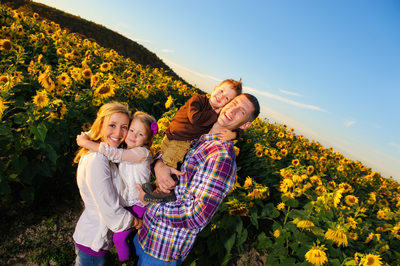 Sunflower Field Family Portrait