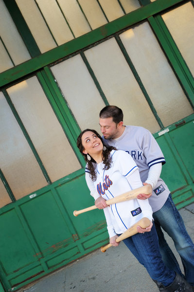Engagement Photo Baseball Fans