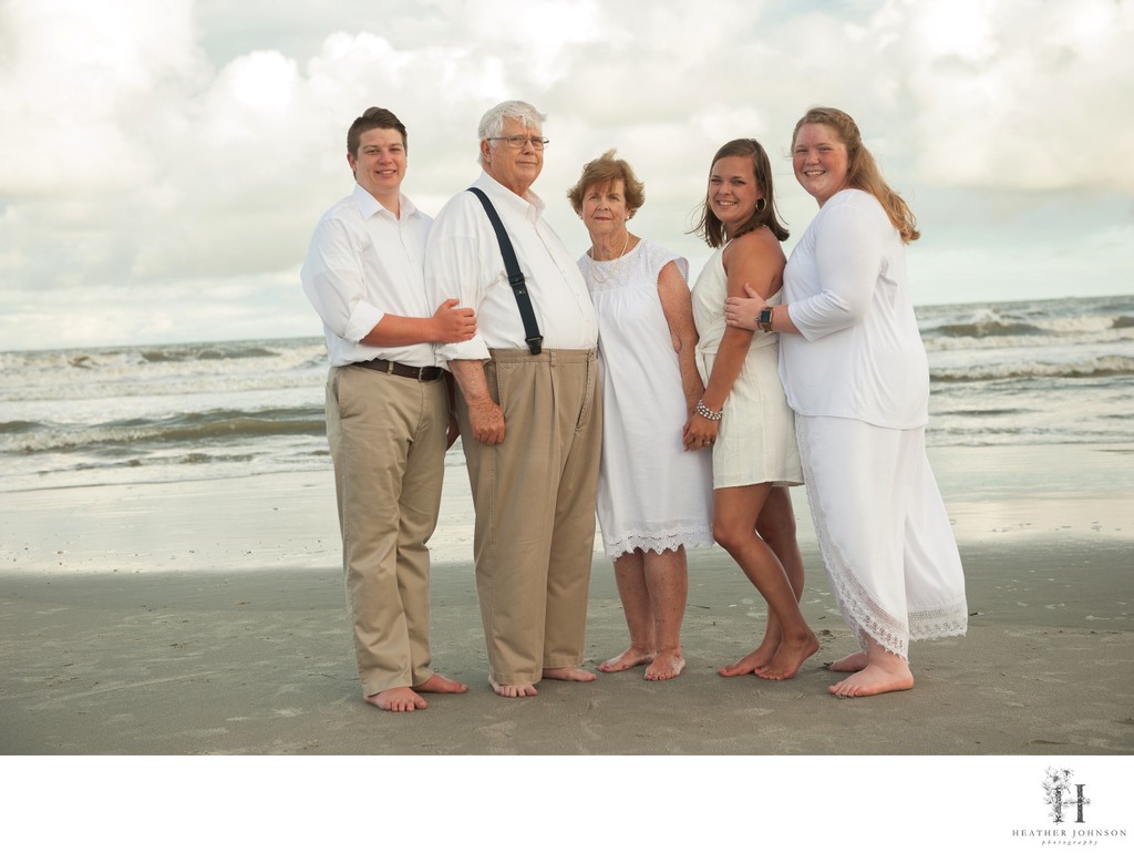 Portrait of Kids and Grandparents - Isle of Palms, SC - Heather Johnson Photography 