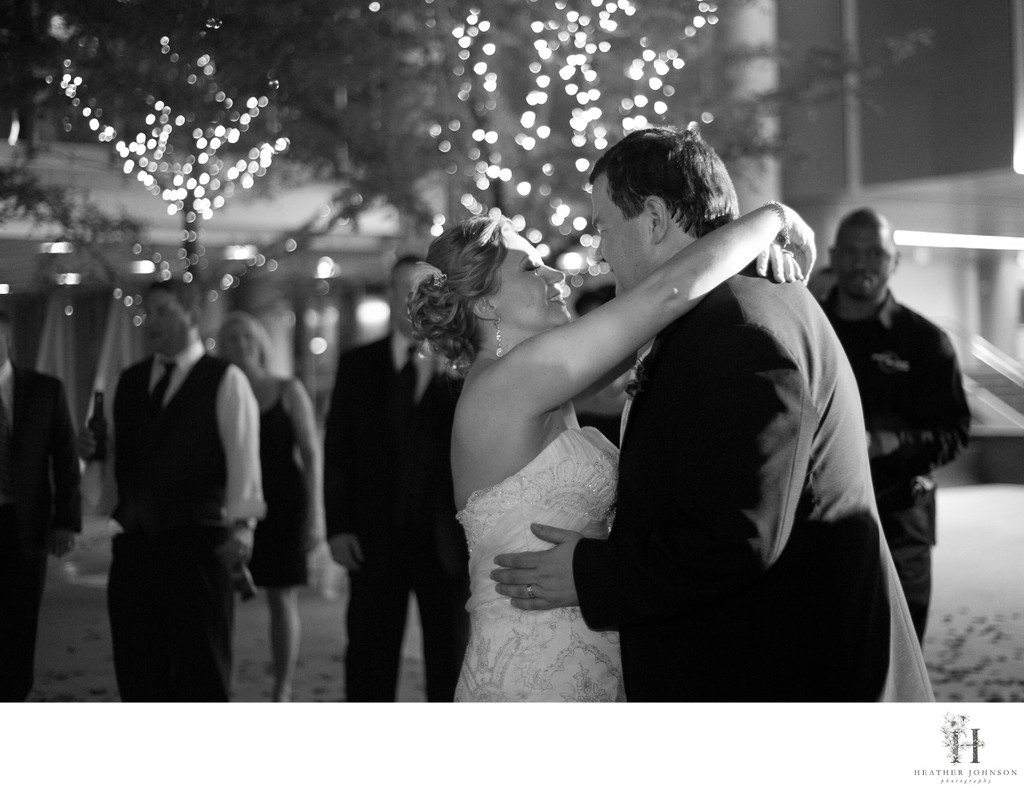 Bride and Groom Dancing - Ritz Carlton Hotel - Charlotte, NC - Heather Johnson Photography 