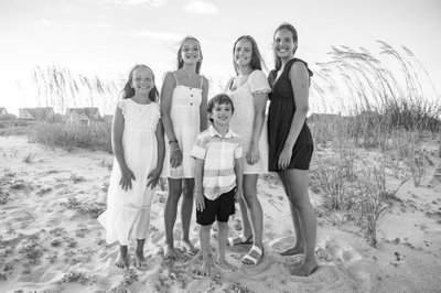 Black and White Photograph - Family Portrait- Isle of Palms, South Carolina- Heather Johnson Photography