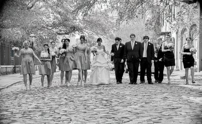 Wedding Party on Chalmers St.- Charleston, South Carolina - Heather Johnson Photography 