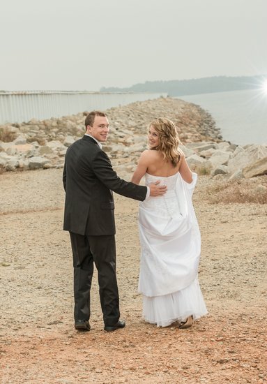 Portrait of the Bride and Groom - Lake Murray- South Carolina - Heather Johnson Photography 