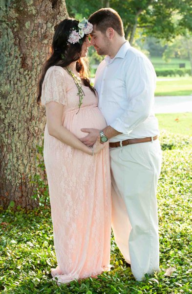Couples Maternity Portrait - Riverfront Park - Charleston, SC - Heather Johnson Photography 