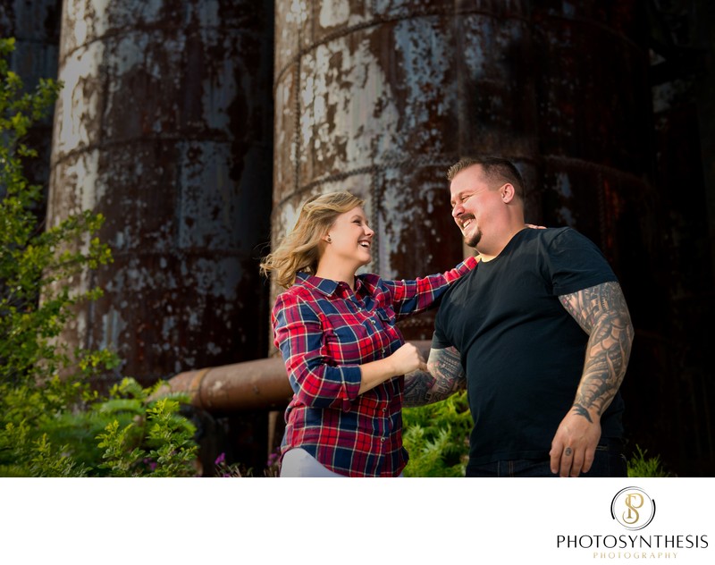 Steel Stacks Engagement Photography