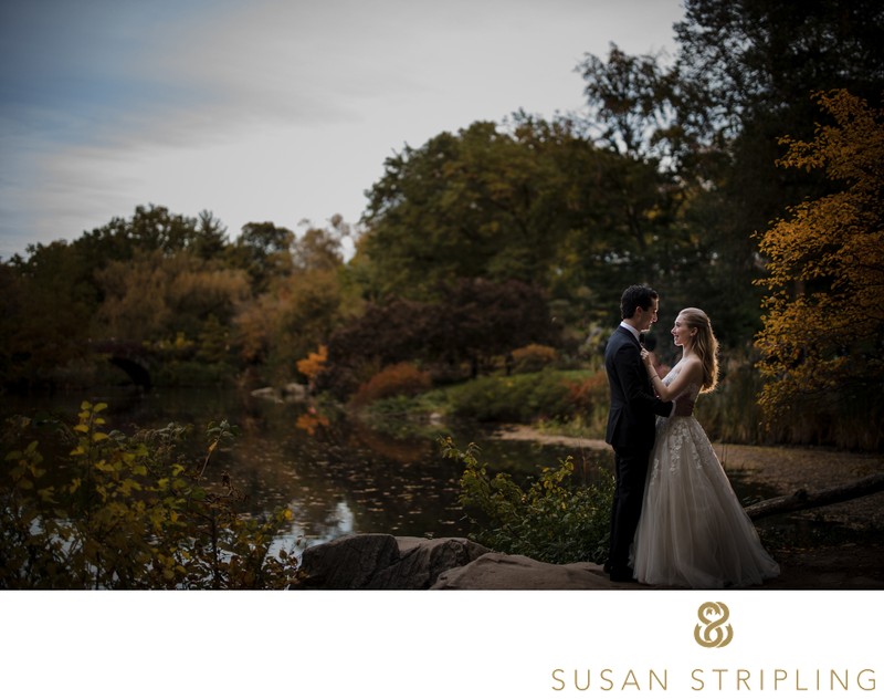 Central Park evening wedding photo