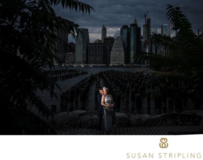 Dramatic Engagement Photos in Dumbo Brooklyn